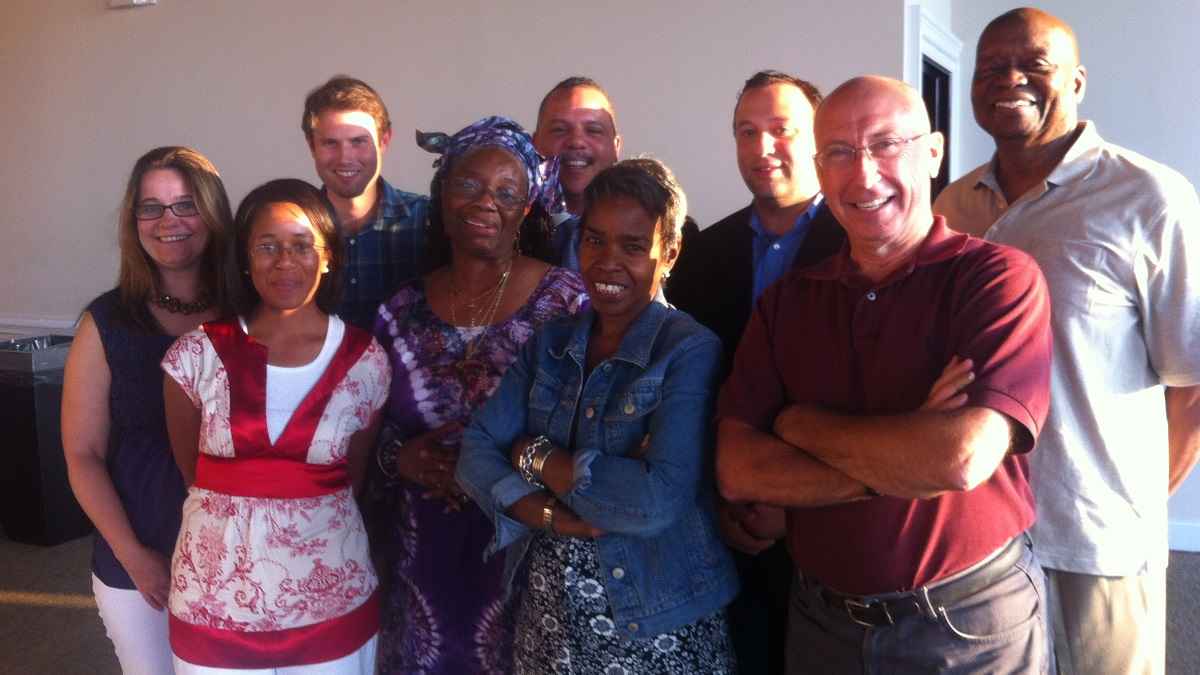  Photographed at a June meeting, Germantown Special Services District board members and nominees: (L-R) Barbara Hogue, Ingrid Shepard, Matt Canno, Dr. Francine Fulton, Joseph Martin, Linda Samuel, Joe Corrigan, Joseph Waldo and John Churchville . Not pictured: Mjenzi Traylor. (Amy Z. Quinn/for NewsWorks) 