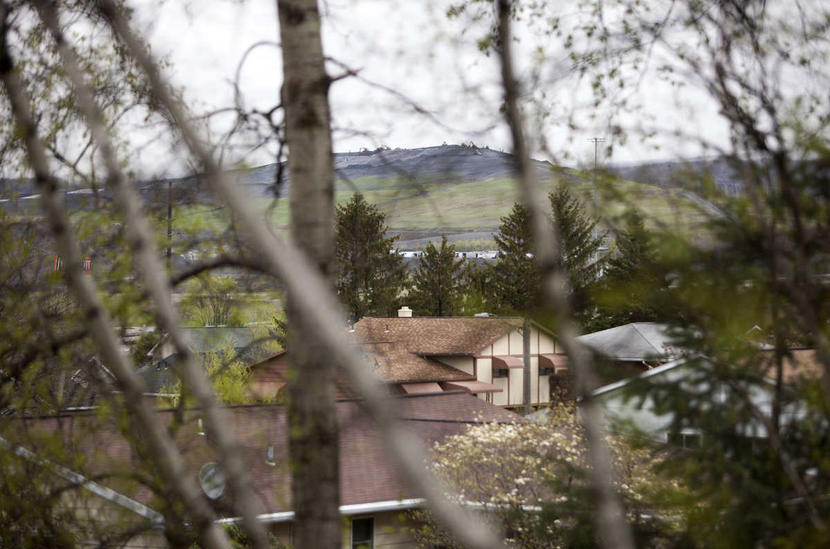 Between homes in a suburb of Scranton