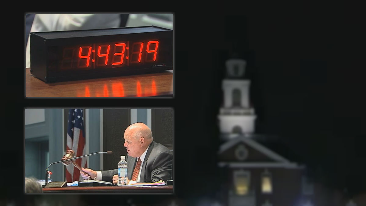 State lawmakers typically work into the early hours of July 1 as seen in these photos from 2015. State Sen. Greg Lavelle wants that practice to come to an end. (Paul Parmelee/WHYY)