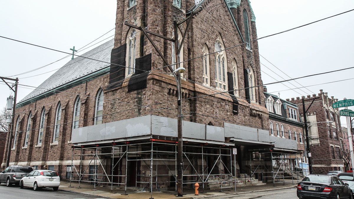  The fate of Fishtown’s empty Saint Laurentius church is expected to be decided next month by the city's Historical Commission. (Kimberly Paynter/WHYY) (Kimberly Paynter/WHYY) 