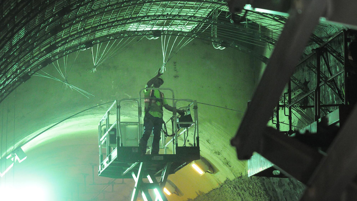  About 100 workers have been involved in the construction project during the closure period. (Ryan Loew for 90.5 WESA) 