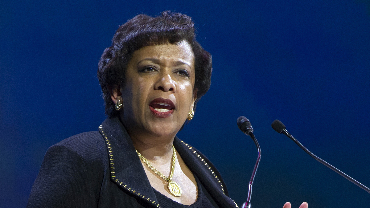 Attorney General Loretta Lynch us shown addressing the White House Summit on the United State of Women in Washington on Tuesday