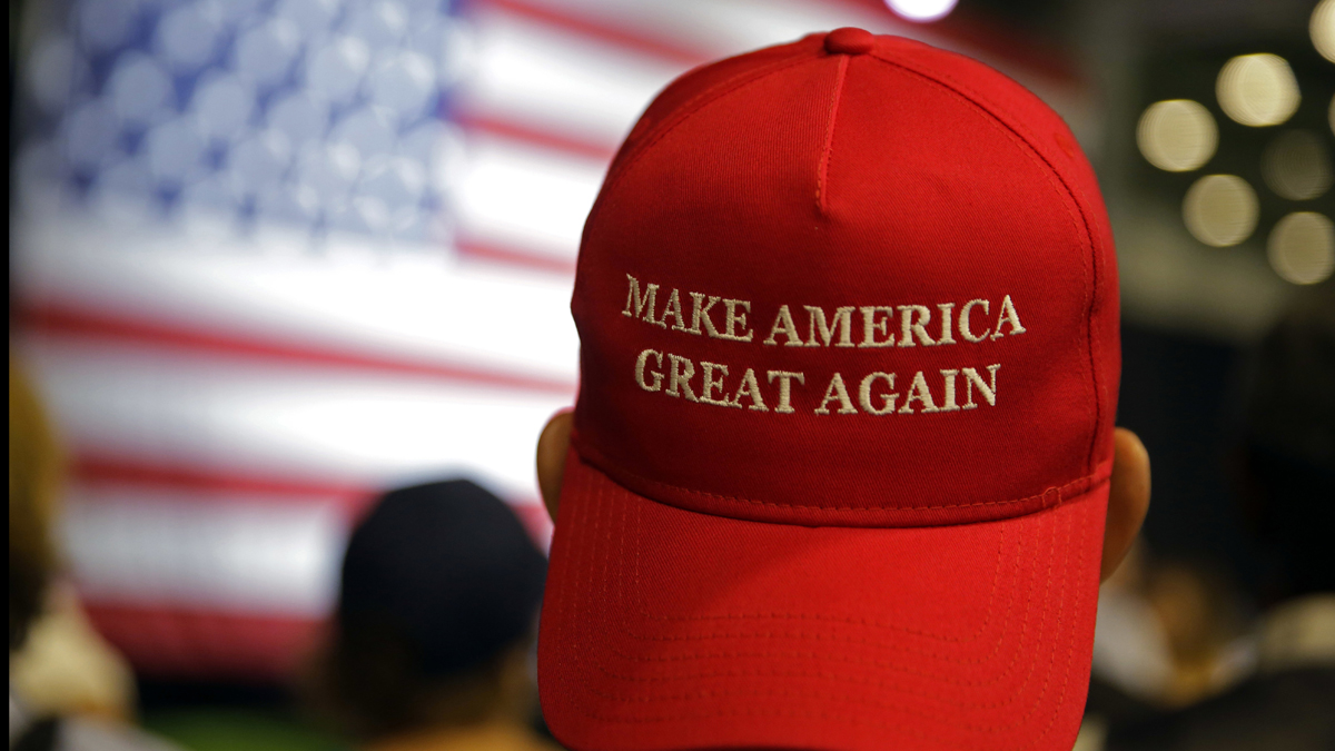 Supporters of Republican presidential candidate Donald Trump wait for the start of a rally in Westfield