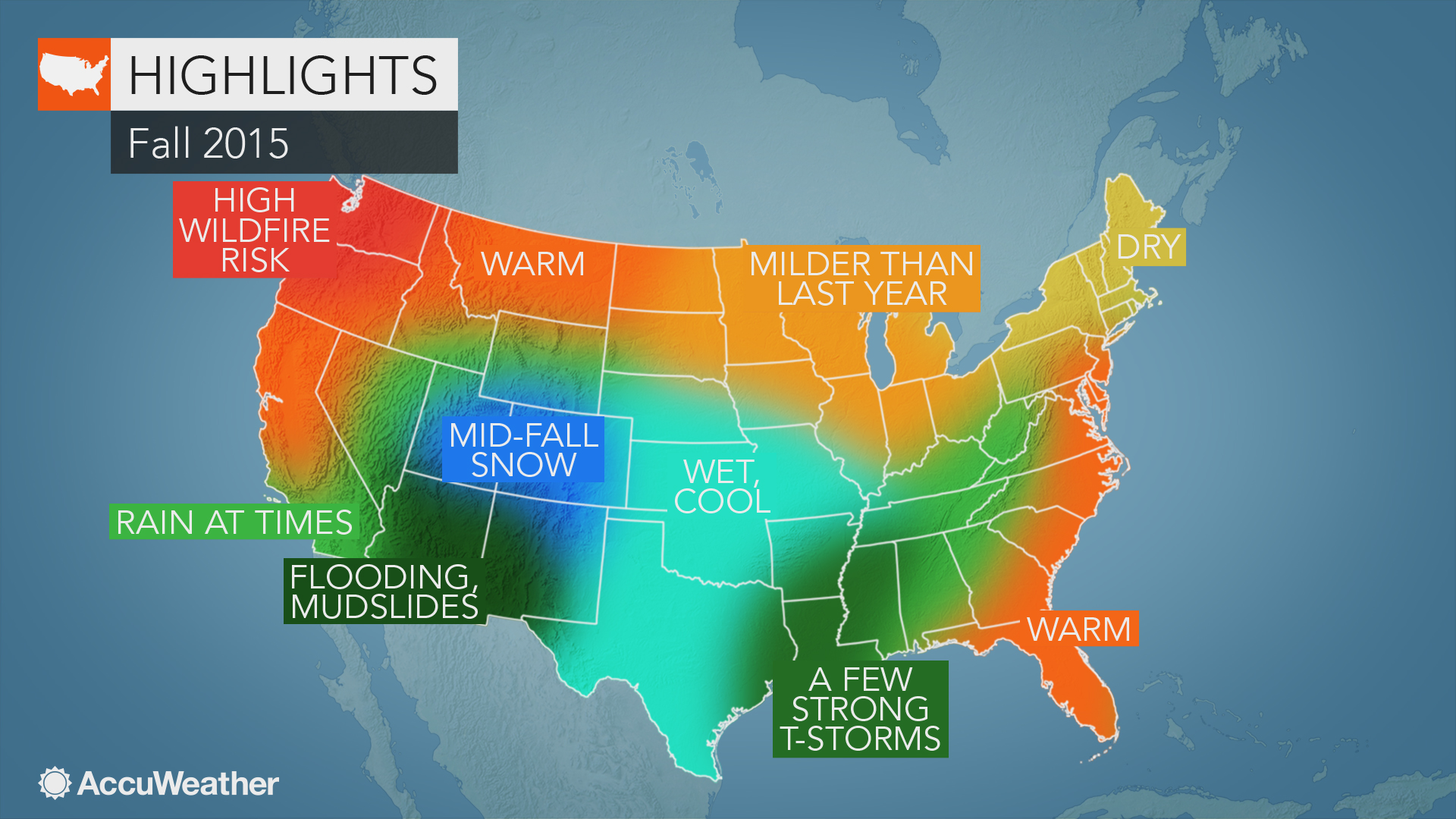  Fall forecast map. (Courtesy AccuWeather) 