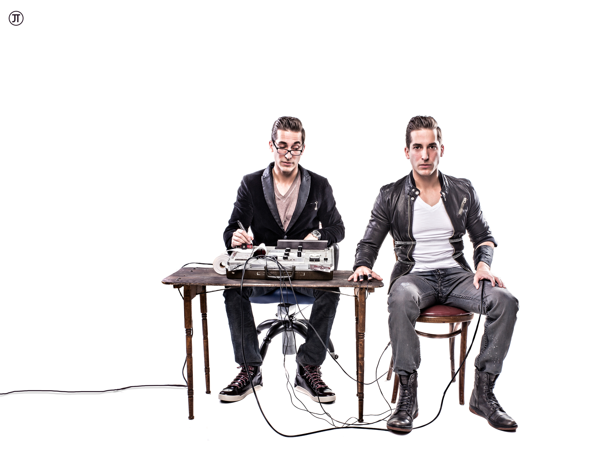  Max Major administers a polygraph test to himself (Photo illustration courtesy of Max Major) 