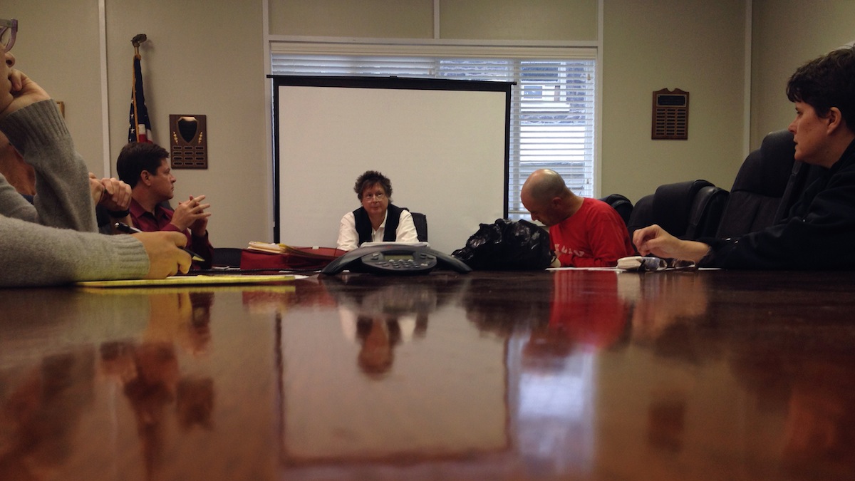  At a meeting last week, the Wissahickon Interested Citizens Association discussed a proposed plans for 504-506 Hermit St. (Marcus McCarthy/for NewsWorks) 