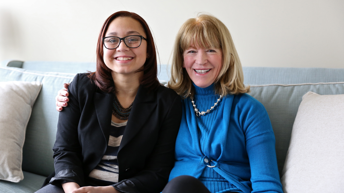  Madeline Sherry (right) has mentored Delialah Burns for nearly 10 years through the Philadelphia Futures program. (Lindsay Lazarski/WHYY) 