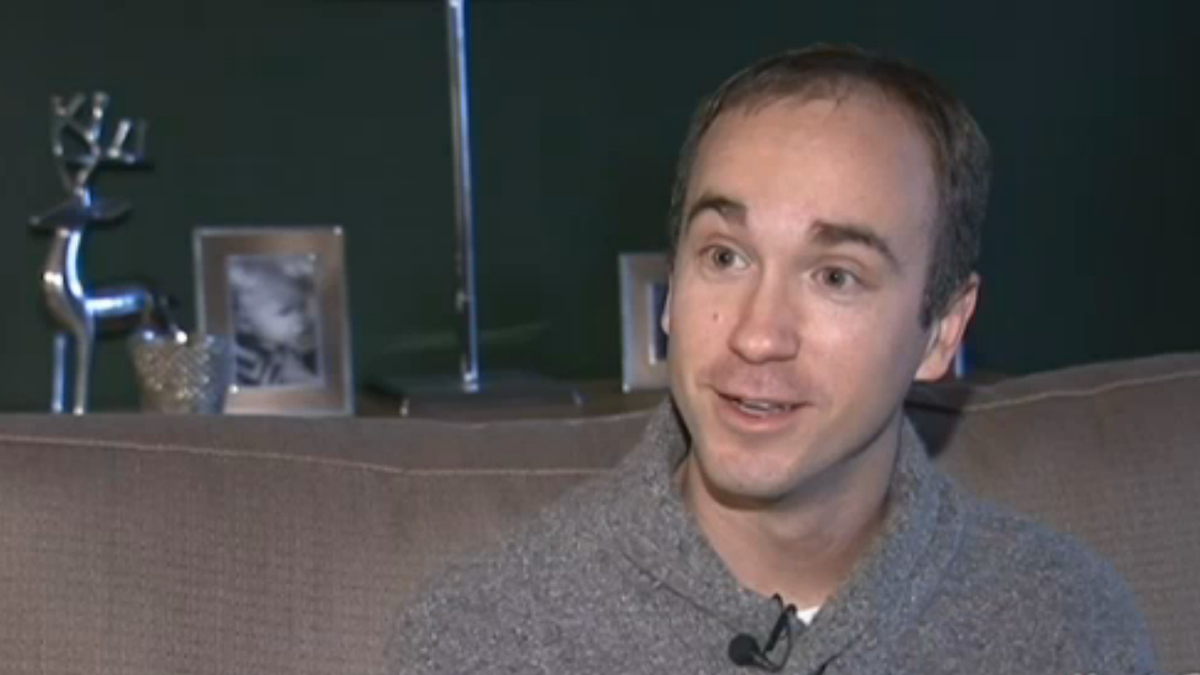  Michael Griffin speaks with NBC10 after Holy Ghost Preparatory School in Bensalem fired the teacher for applying for a marriage license in New Jersey.  (Image courtesy of NBC10) 