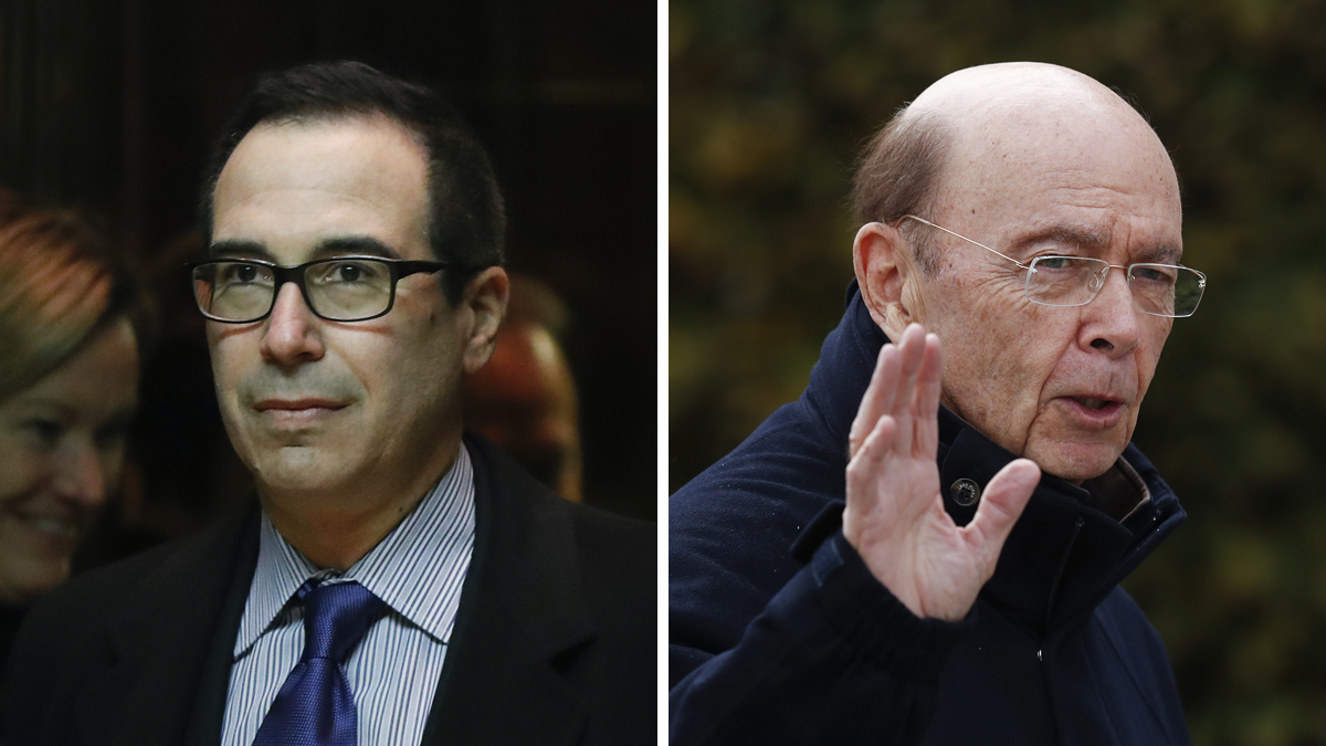 Left: Steven Mnuchin