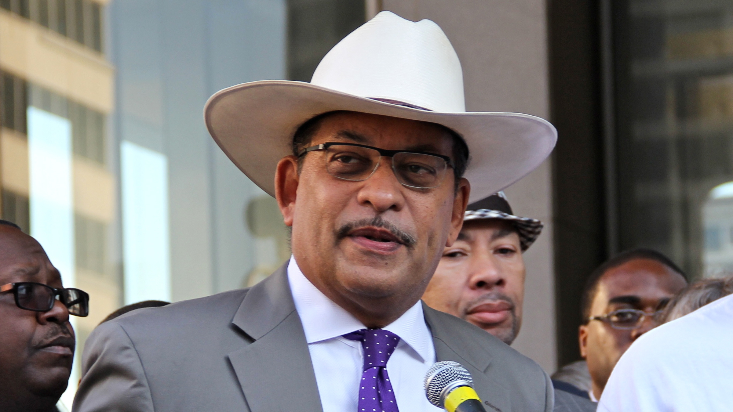 Jerry Mondesire speaks at a voting rights rally in 2012. (NewsWorks file photo) 