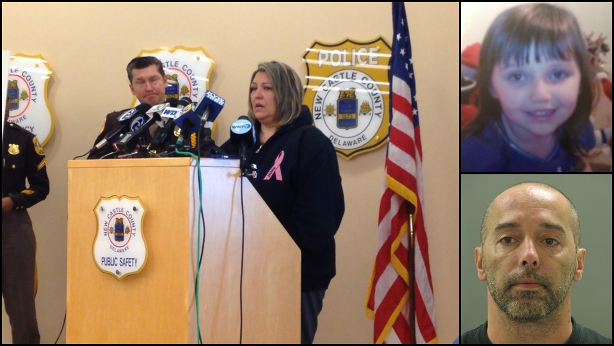  Dawn Barkus pleads for the safe return of her daughter Tuesday morning. The girl was found safe on Tuesday afternoon in Massachusetts. (Mark Eichmann/WHYY) 