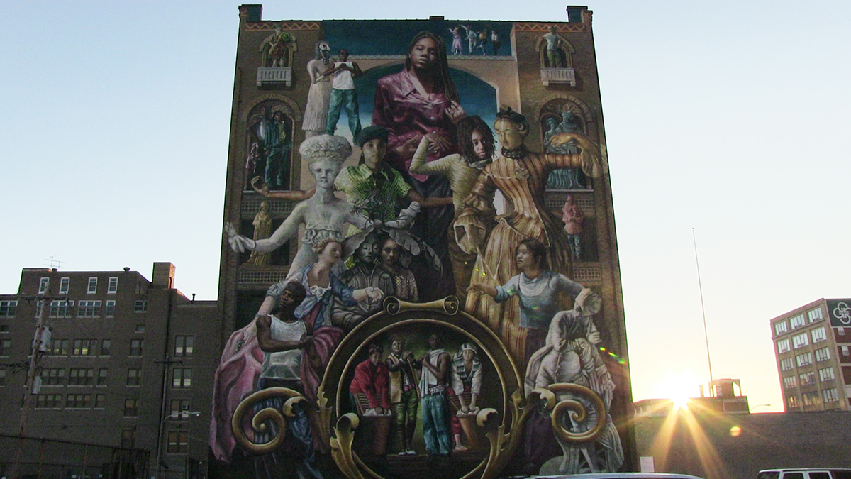  'Common Threads,' by Meg Saligman at Broad and Spring Garden Streets, Philadelphia. (Solomon Jones/ for Newsworks) 