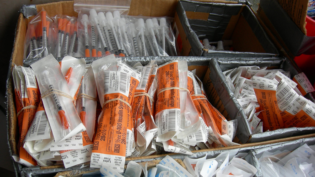  Hepatitis C is often transmitted by needle. It's been compared to AIDs, however it's still not talked about often. (Joe Mabel/<a href=