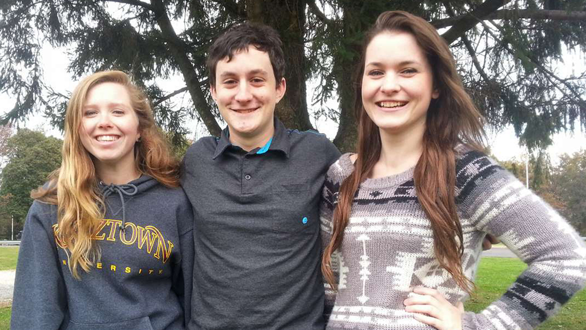  Emily Scott, Reed Hennessey, and Maddy Buffardi of the Neshaminy student newspaper, would like the school to stop using Redskins as part of the school's name and identity (Aaron Moselle/NewsWorks Photo, file) 