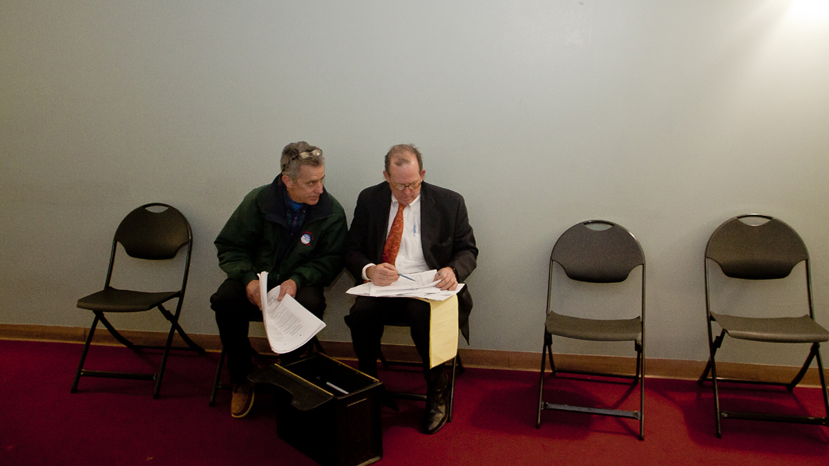 Challenger to the 8th District City Council Seat Greg Paulmier before heading into court Friday for a hearing on his challenged petition. (Brad Larrison/for NewsWorks) 