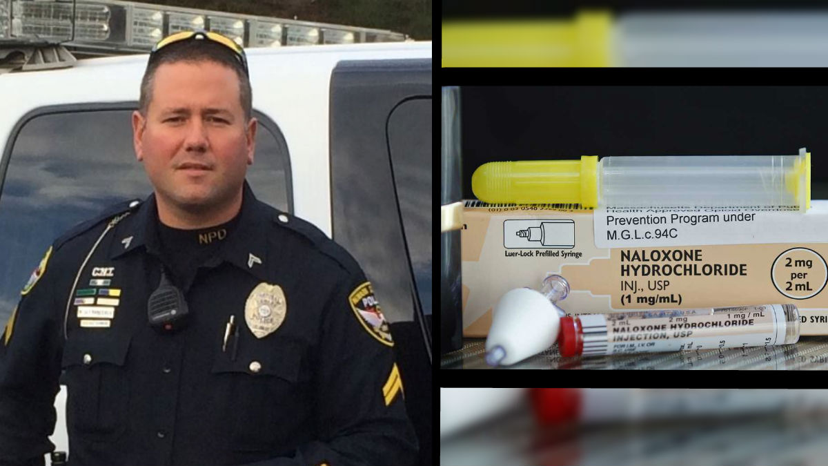  Newark Police MCpl. Marc Difrancesco saved three overdose victims using naloxone over the Christmas holiday. (Difrancesco photo courtesy Newark PD/Naloxone photo: Charles Krupa/AP Photo, file) 