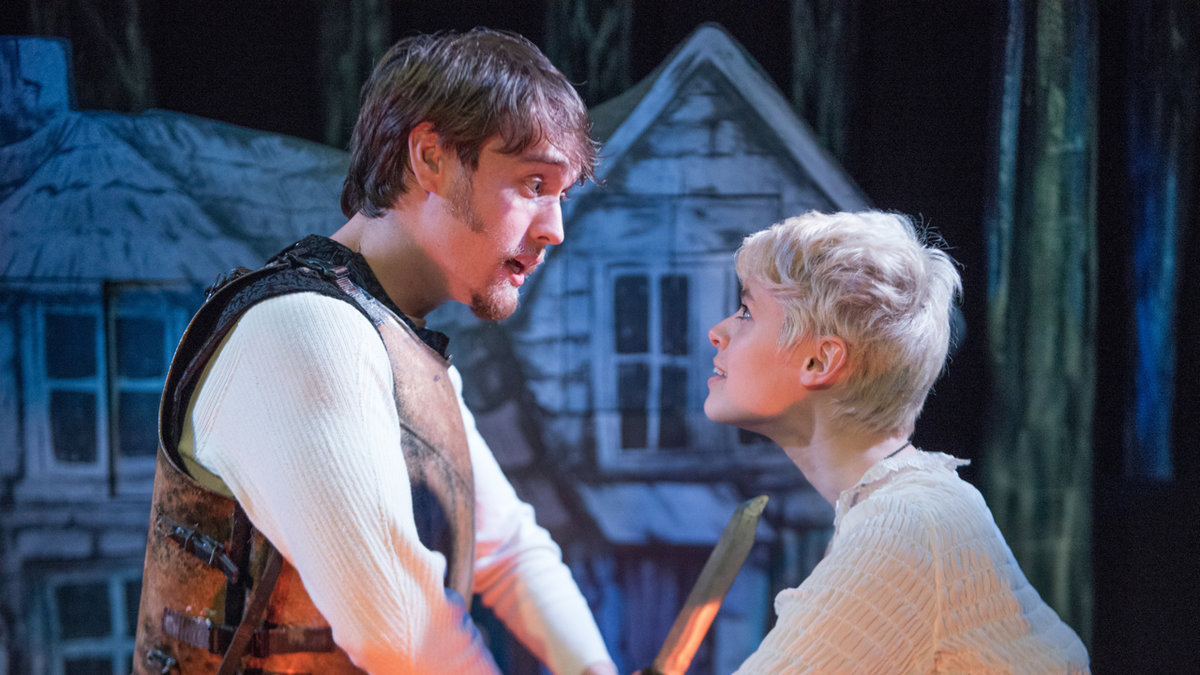  Andrew Carroll as the knight and Ama Bollinger as Ondine in Idiopathic Ridiculopathy Consortium's production of 