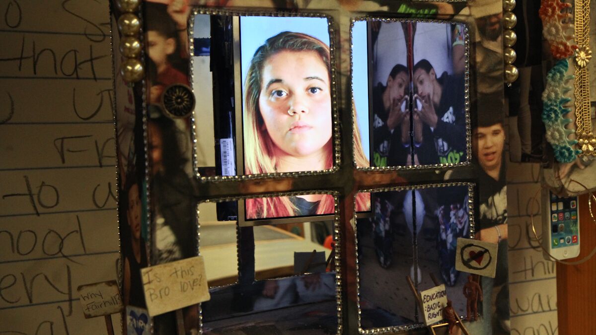  The installation reForm includes images and videos of students who once attended Fairhill Elementary. (Kimberly Paynter NewsWorks) 