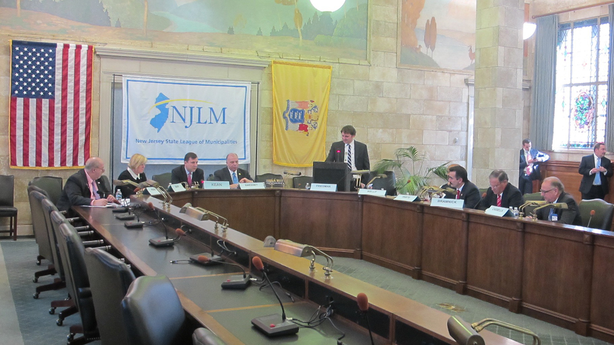 Mayors meet with New Jersey legislative leaders Wednesday in Trenton. (Phil Gregory/WHYY)