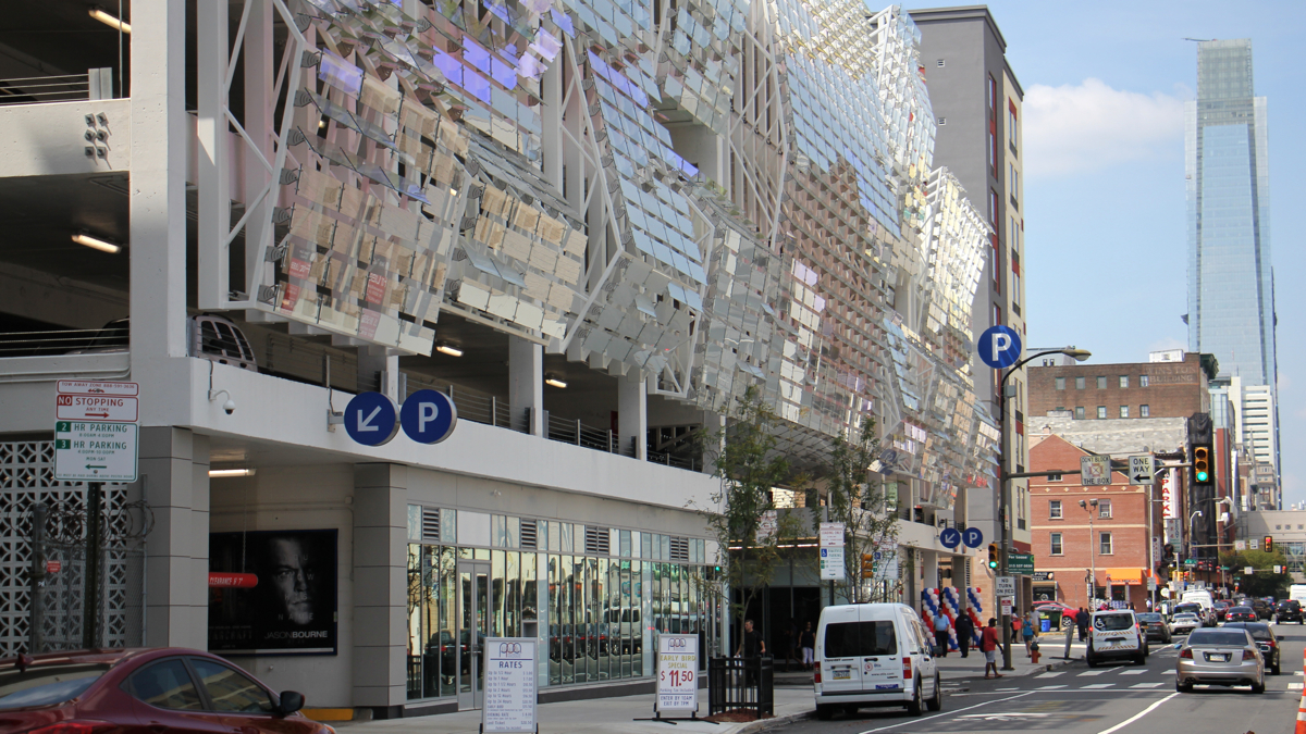 The former Gallery Mall parking garage has been transformed into the Parkade at 8th. (Emma Lee/WHYY)