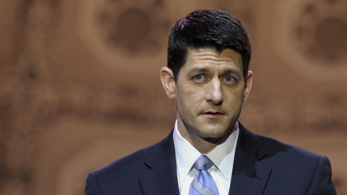  Rep. Paul Ryan, R-Wis., is shown at the Conservative Political Action Committee annual conference in 2014. (AP Photo/Susan Walsh) 