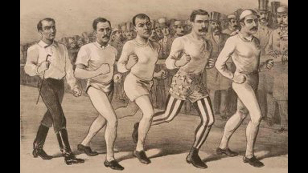  Cover art from 'Pedestrianism: When Watching People Walk Was America's Favorite Spectator Sport,' a new book by author Matthew Algeo   
