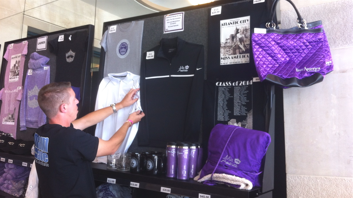  At a Miss America pop-up shop inside Boardwalk Hall, pageant fans could pick up a whole range of crown-related memorabilia. / Photo by Amy Z. Quinn 