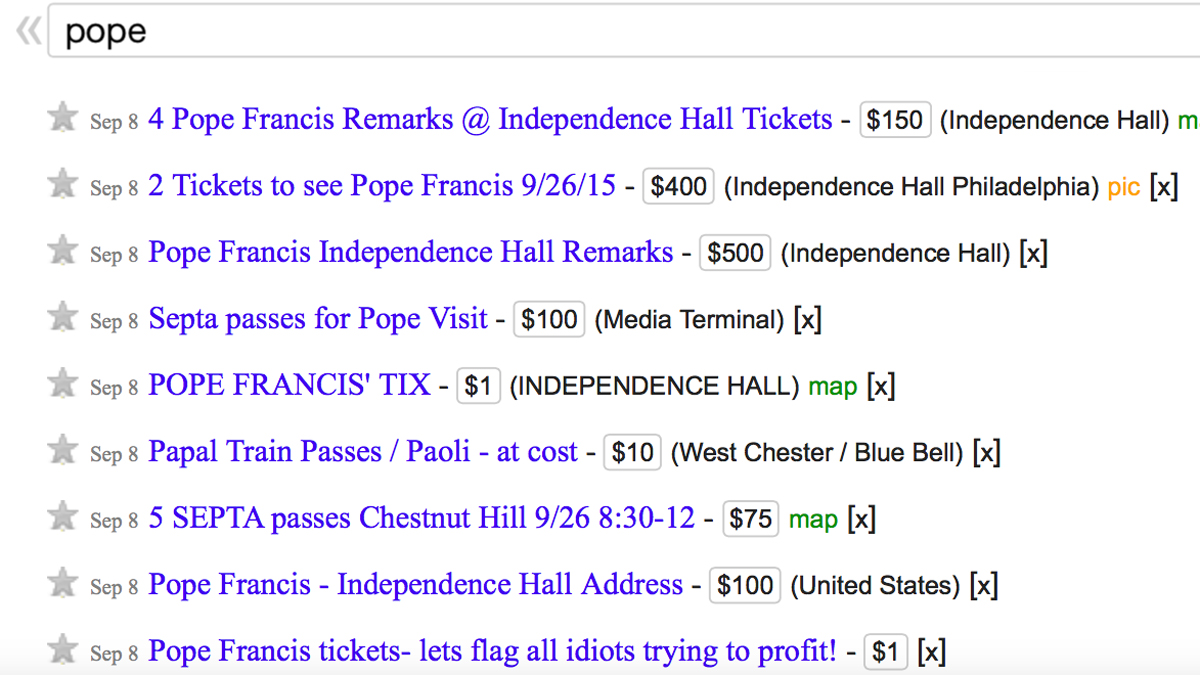  It took no time for some of the 10,000 free tickets distributed Tuesday to begin to show up for sale on Craigslist. 