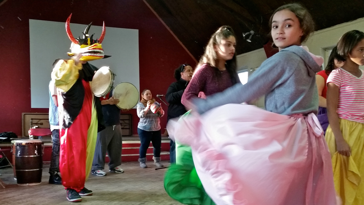  Members of Los Bomberos de Calle practice their routine for the 2016 Mummers Parade. (Peter Crimmins/WHYY) 