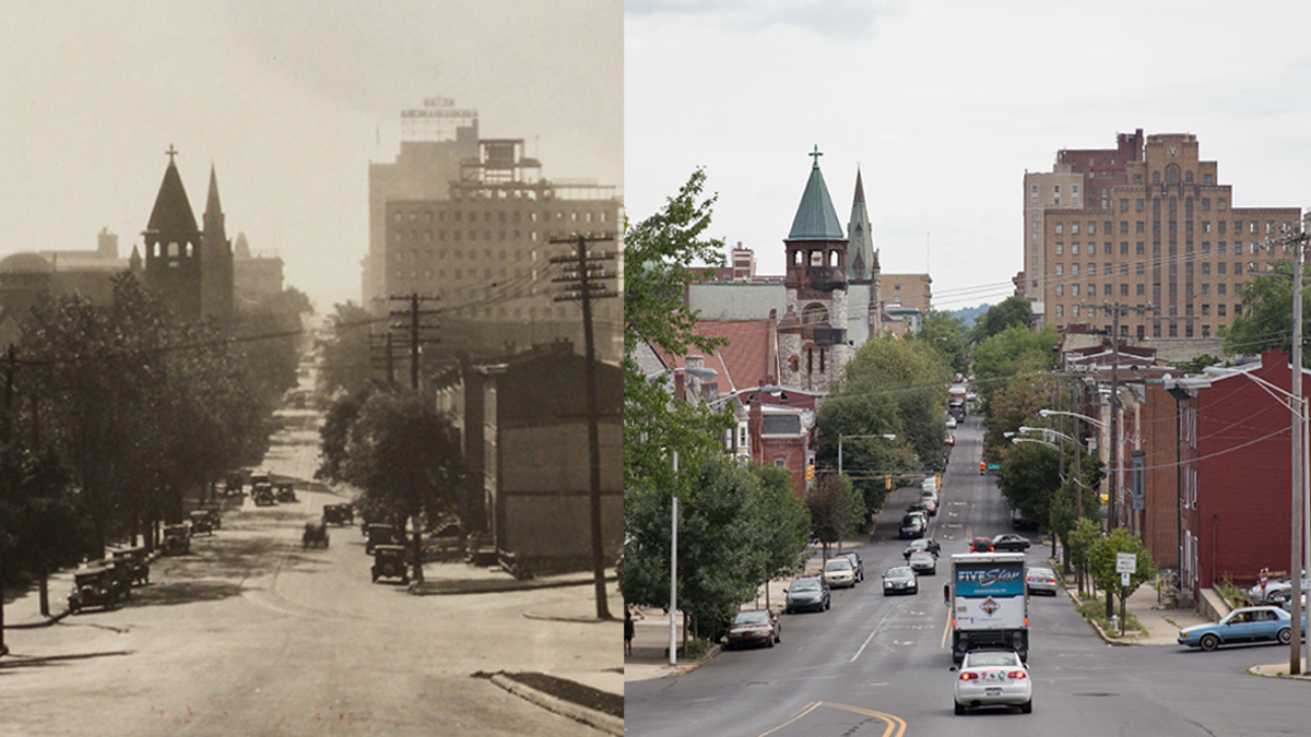  Looking south toward downtown Reading from 5th Street and Centre Avenue. 