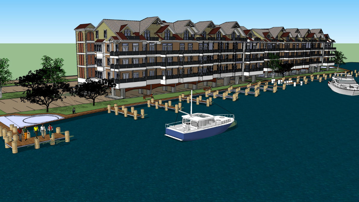 This planned new multimillion dollar residential project in Seaford got funding through the Downtown Development Program. Sussex County hopes to draw even more development through their support for the program. (photo courtesy: Fisher Architecture LLC)