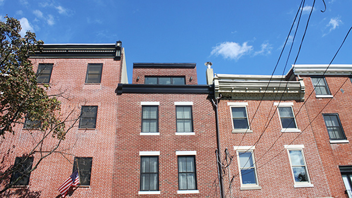 Philadelphia rowhouses.