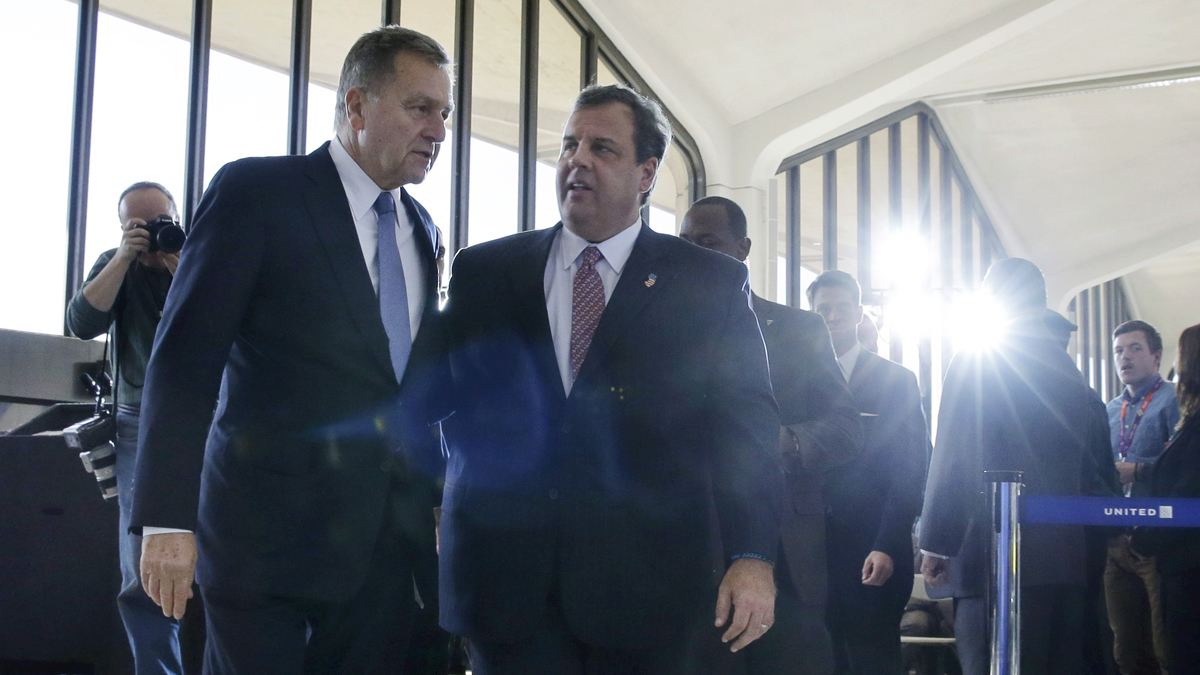  New York/New Jersey Port Authority Chairman David Samson is shown with N.J. Gov. Chris Christie at Newark Liberty International Airport, in Newark, N.J. (AP Photo/Mel Evans, file) 