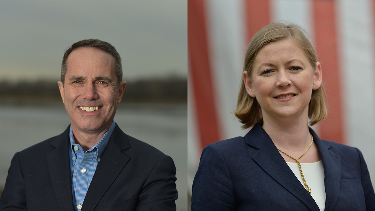 8th Congressional District candidates Steve Santarsiero (left) and Shaughnessy Naughton (right)