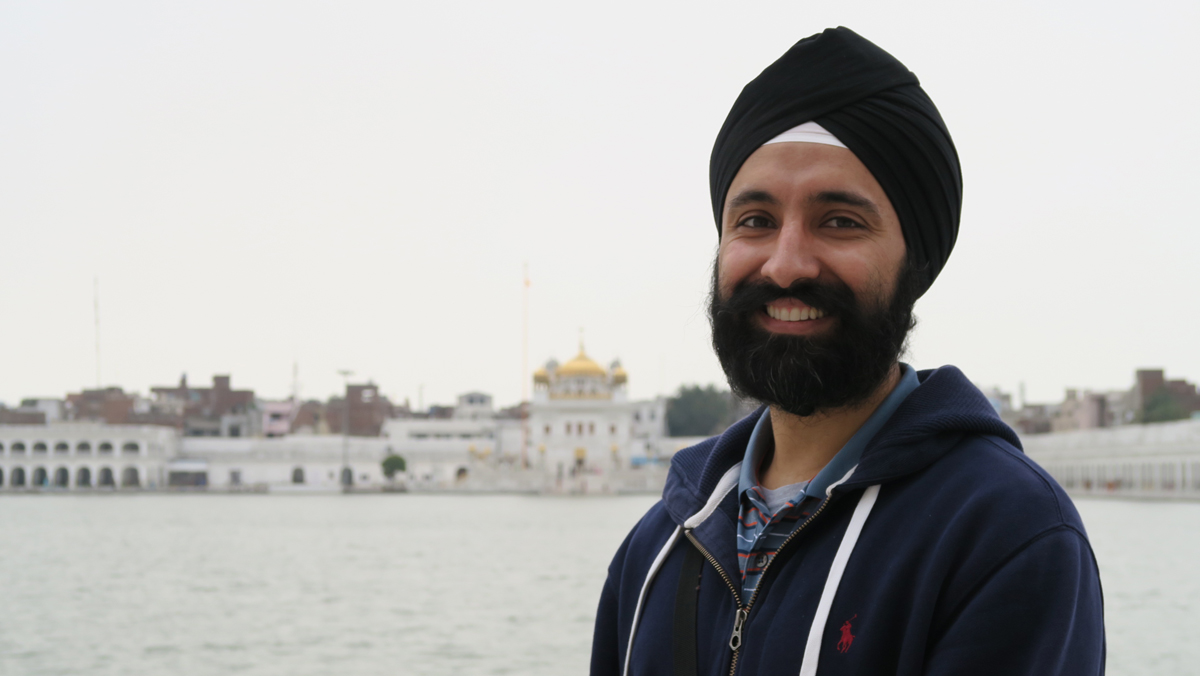  Savraj Singh is shown at the Tarn Taran Gurudwara, Sikh place of worship, just outside of Amritsar, India. (Image courtesy of Savraj Singh) 