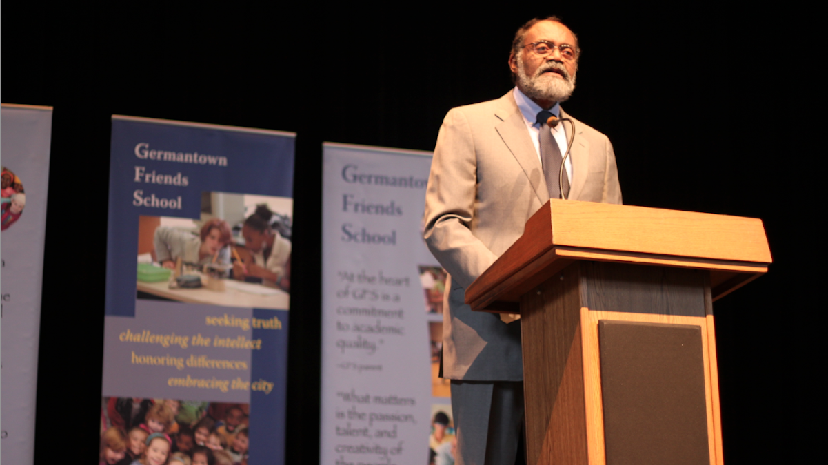  At Wednesday's Tate Lecture for Public Service, federal Judge Theodore McKee spoke about having respect for others. (Matthew Grady/for NewsWorks) 