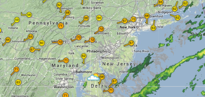  Current area conditions as of 4:14 p.m. today. (Image: weatherunderground.com) 