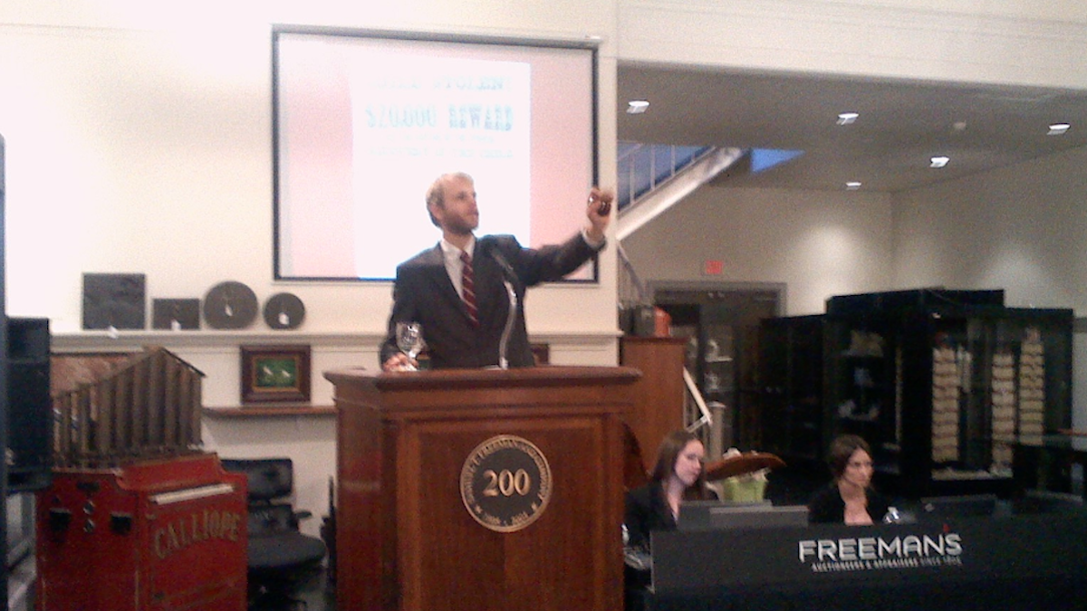  Freeman's sold the Charley Ross ransom letters on Thursday for $20,000. (Carrie Hagen/for NewsWorks) 