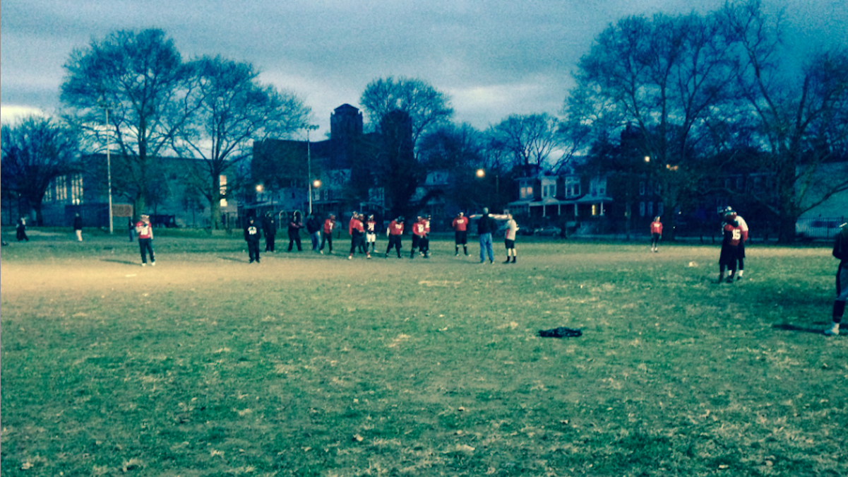  The Imhotep Panthers at practice a week before Thanksgiving. (Brian Hickey/WHYY) 