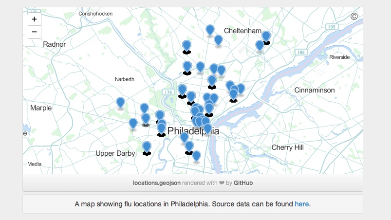  A new way to find a flu shot. (Screengrab via cityofphiladelphia.github.io) 