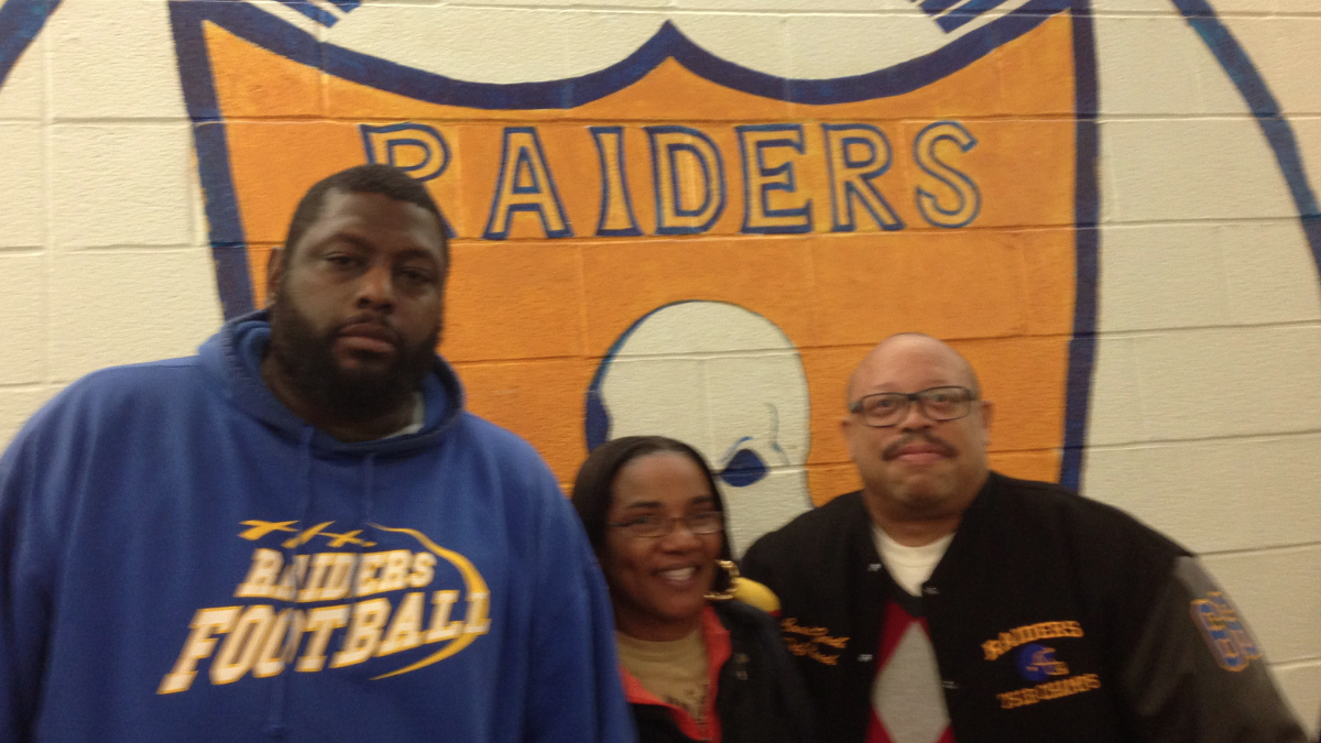  Dwayne Selden, S. Missy Johnson and Zach Hughes at the Lonnie Young Recreation Center in East Germantown. (Brian Hickey/WHYY) 