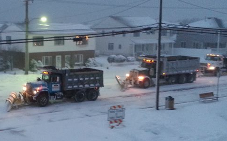  Plows clearing Route 35 in Lavallette Friday morning. (Photo: Denise Lavallette via JSHN) 