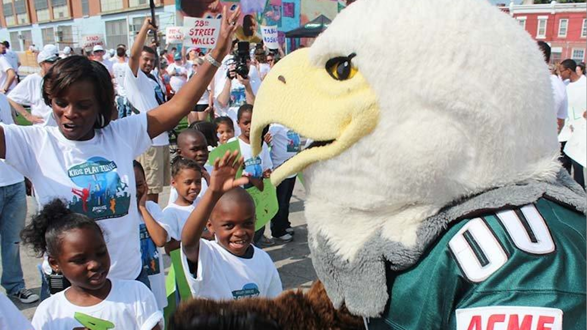  Last year's Eagles Playground Build was held at the William D. Kelley School in North Philadelphia. (Photo courtesy of the Eagles Youth Partnership) 