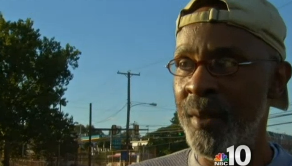  NBC10 showed the 53-second video of the MLK High brawl to this parent, who was not happy about it. (Photo from NBC10) 