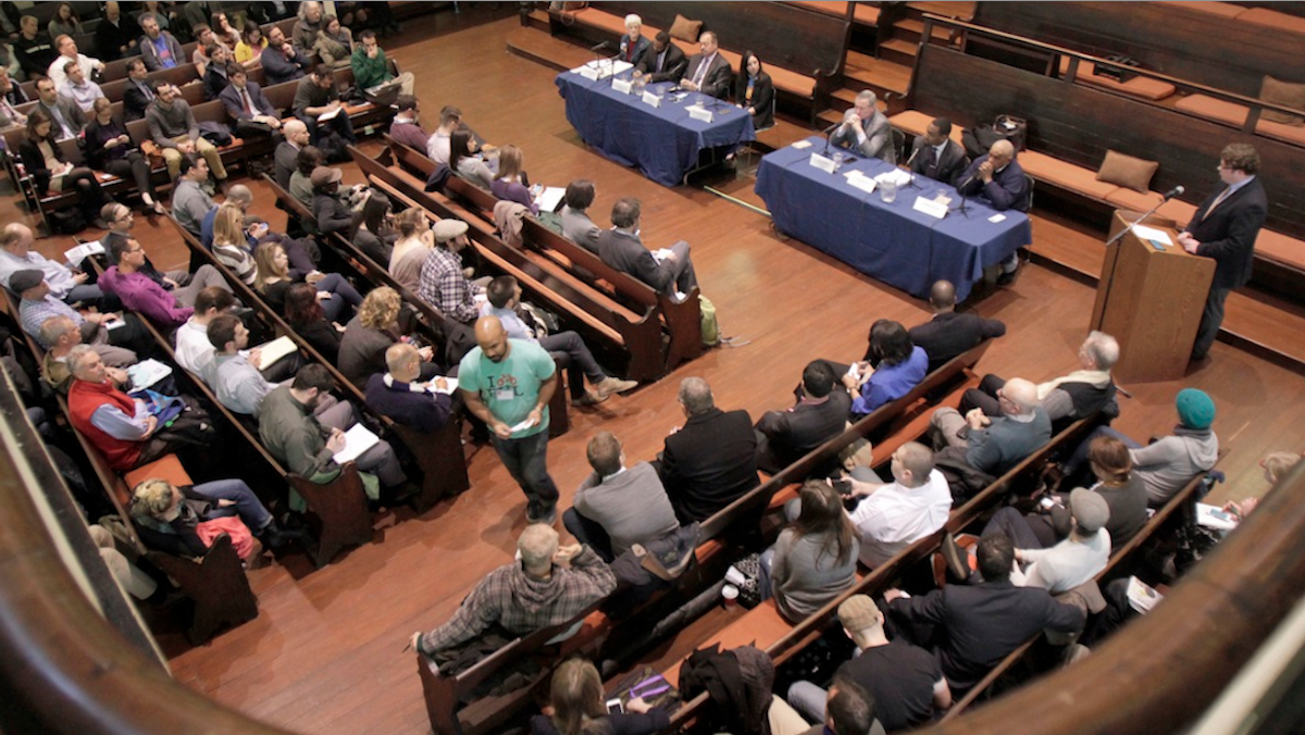  The mayoral candidates are increasingly meeting up at a variety of forums throughout the city. (Stephanie Aaronson/via The Next Mayor partnership) 