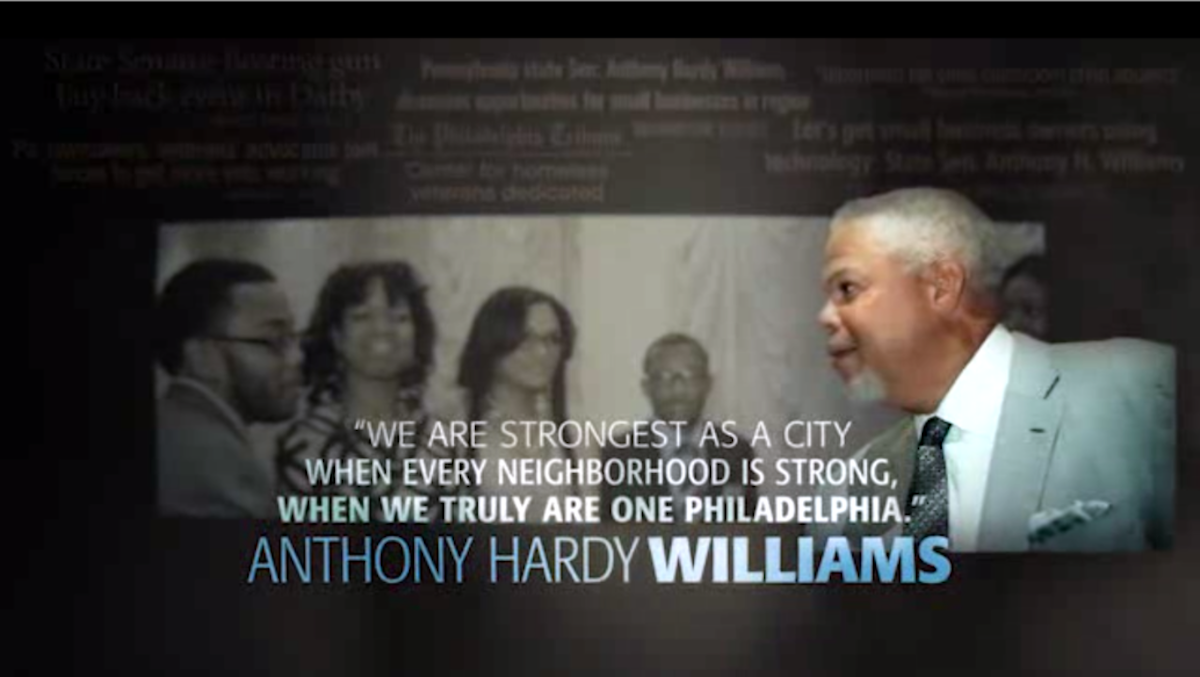  A scene from the ad brought to you by American Cities, the independent expenditure group backing state Sen. Anthony Williams in the Philadelphia mayor's race. (Image via YouTube) 