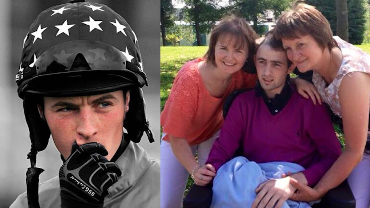 Brian Toomey stopped breathing for six seconds after falling off a horse in 2013. Sunday, he'll return to the sport in England. (Images from Toomey's Facebook page) 