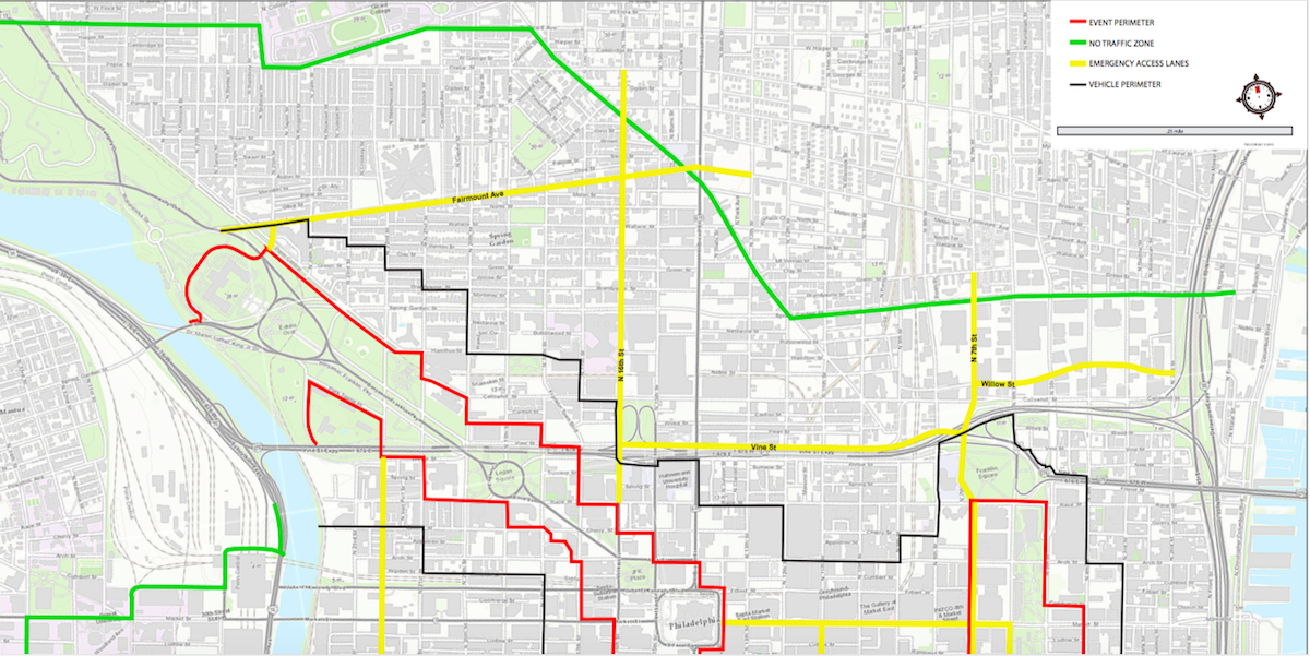  At a press conference held Thursday, Mayor Michael Nutter releases new details about the security perimeter during the papal visit (Courtesy of the Mayor's office) 