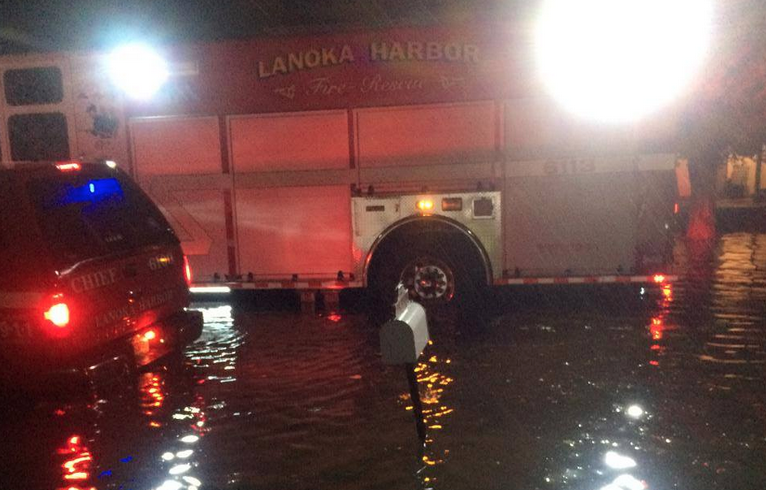  Fire apparatus on the scene of a water rescue on Predmore Avenue in Lanoka Harbor early Wednesday morning. (Photo: Lanoka Harbor Volunteer Fire Company) 