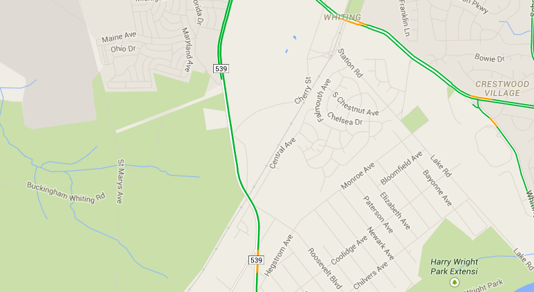  Shortly before 3 p.m., Route 539 is closed between Cherry Street and Hegstrom Avenue, an alert from the Manchester Police Department advised. (Image: Google Maps) 
